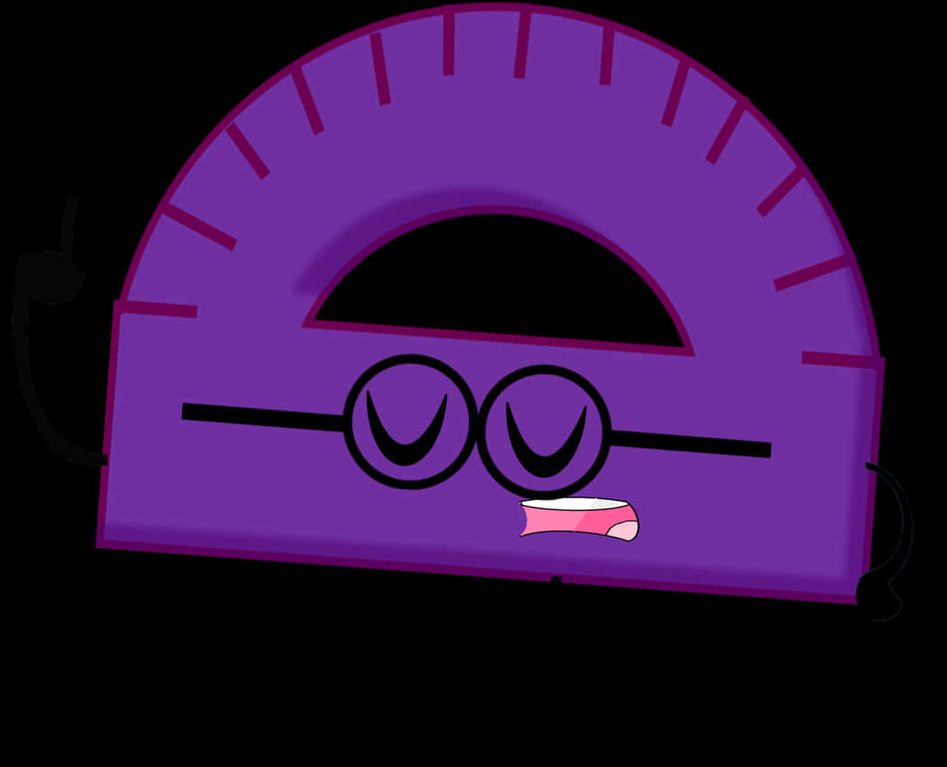 Purple Cartoon Protractor Character