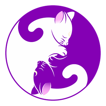 Purple Cat Silhouette Graphic