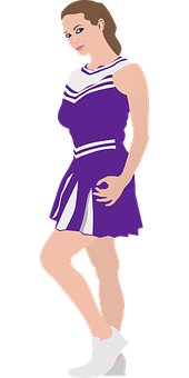 Purple Cheerleader Vector Illustration