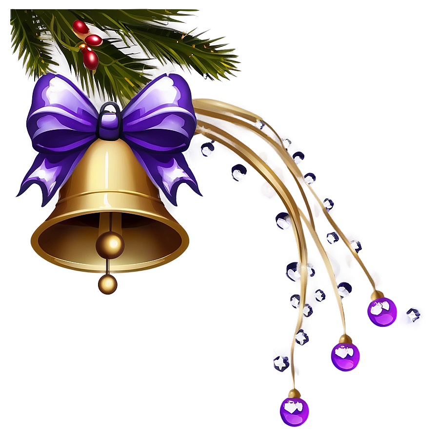 Purple Christmas Bells Png 63