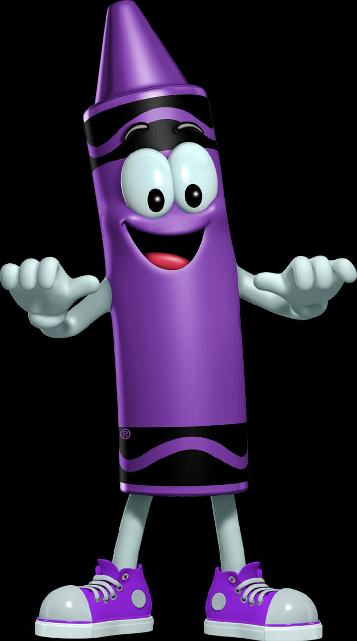 Purple Crayon Character Smiling