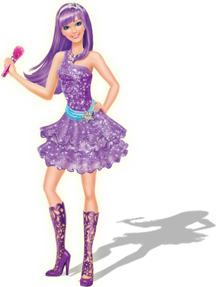 Purple Dress Animated Princess With Microphone