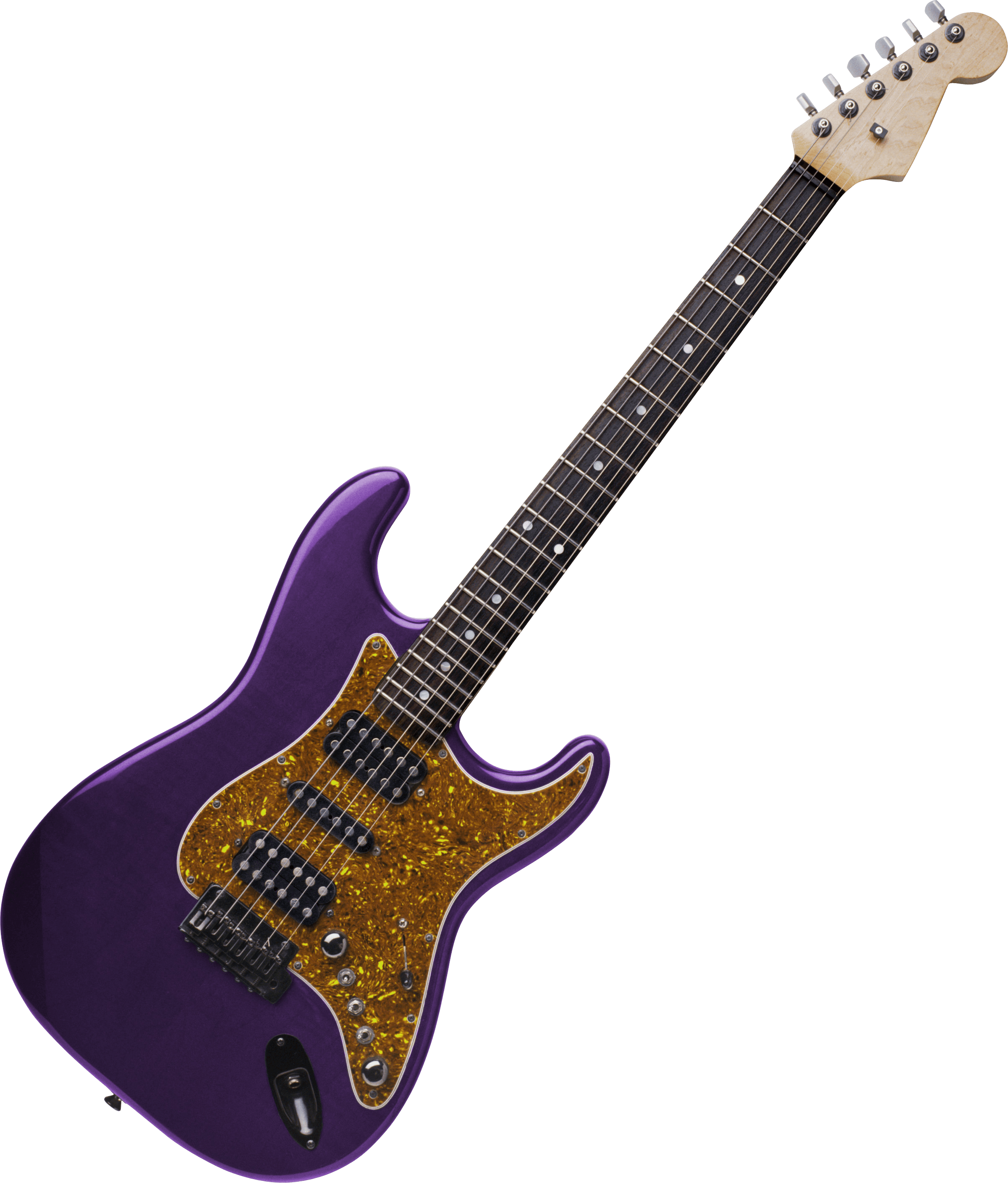 Purple Electric Guitar Isolated