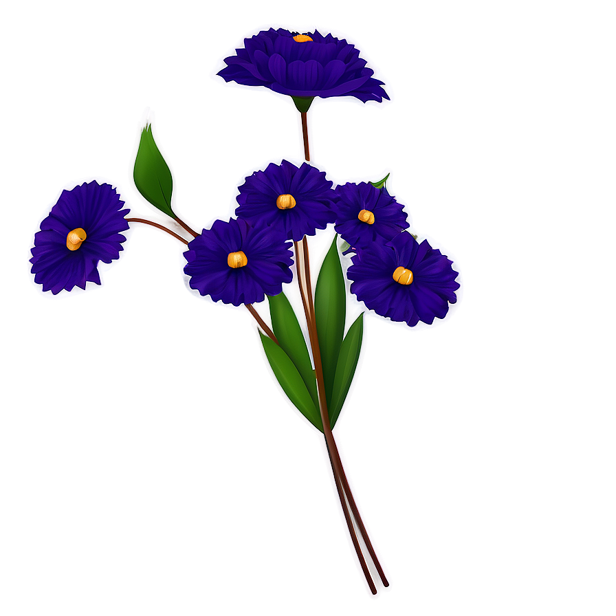 Purple Floral Delight Png Adj