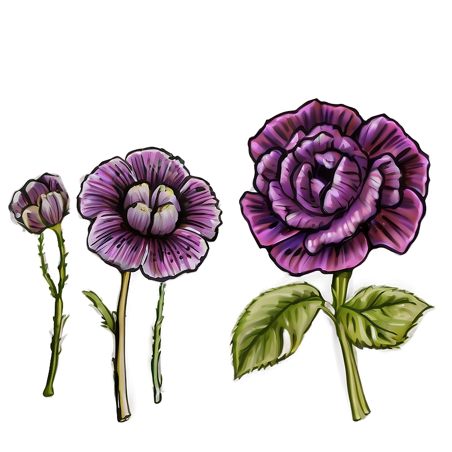 Purple Floral Delight Png Fqj47