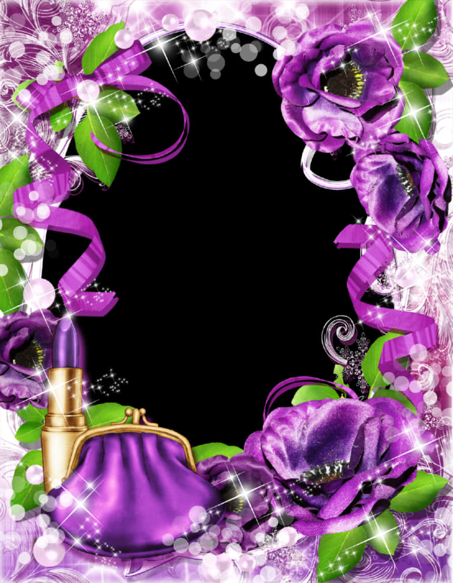 Purple Floral Framewith Accessories