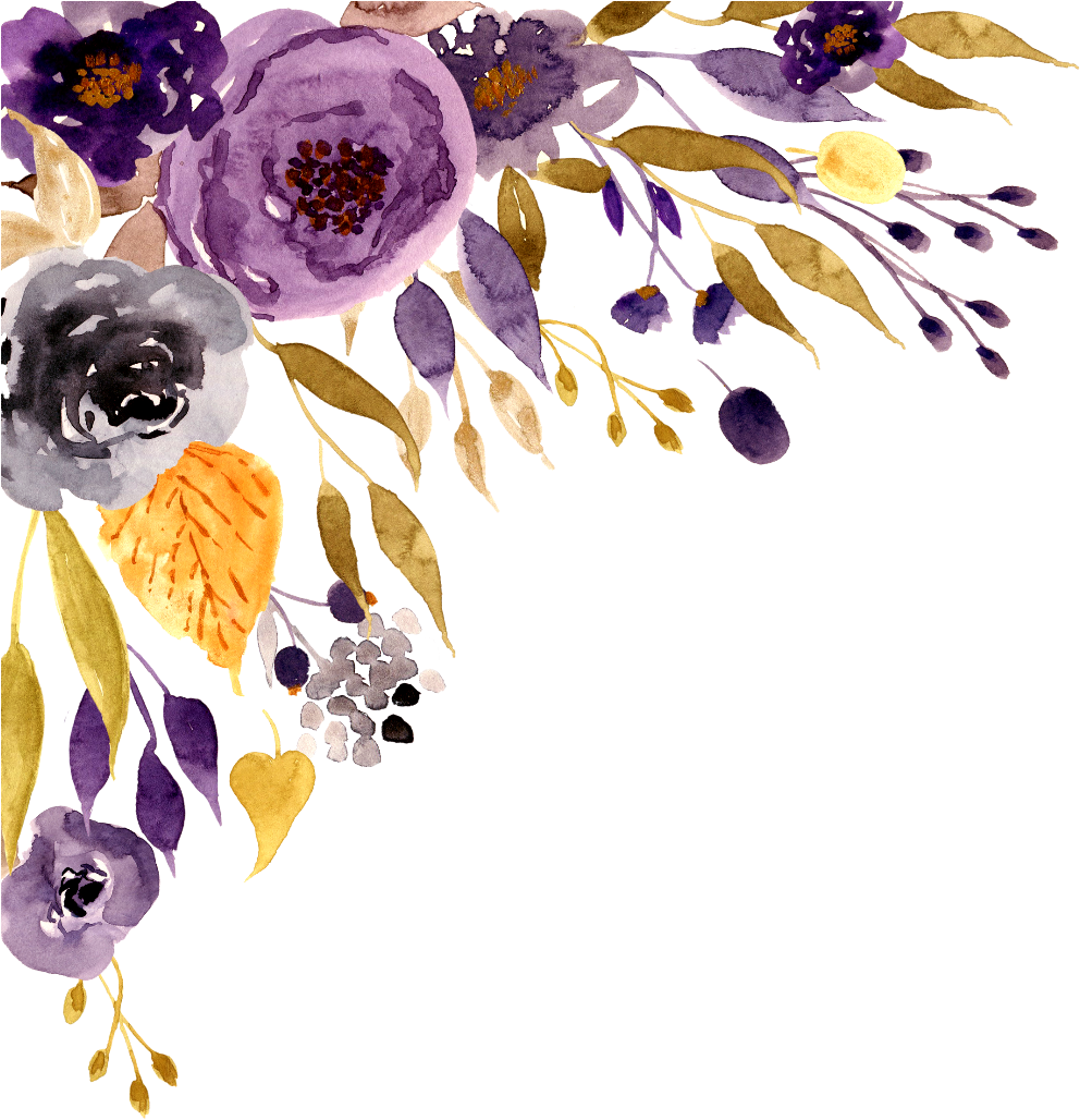 Purple_ Floral_ Watercolor_ Border