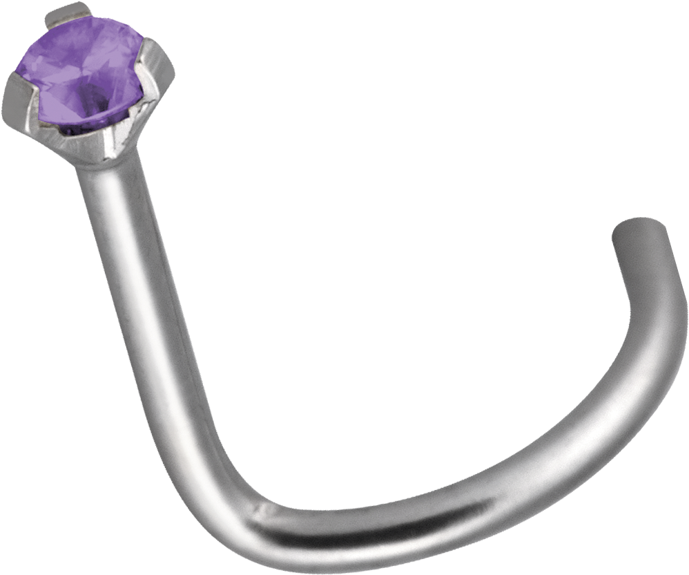 Purple Gem Nose Stud