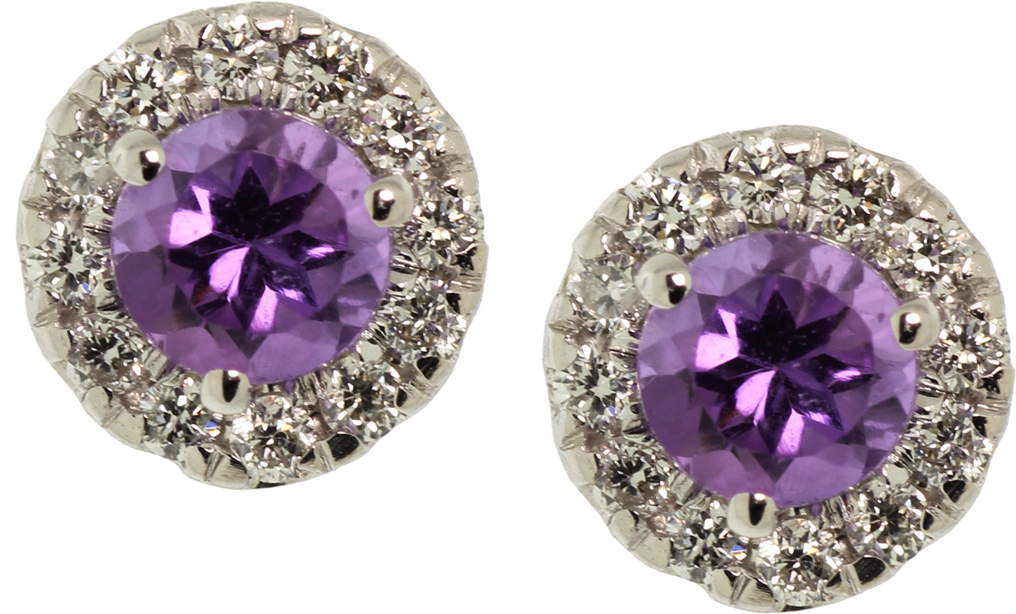 Purple Gemstone Stud Earrings