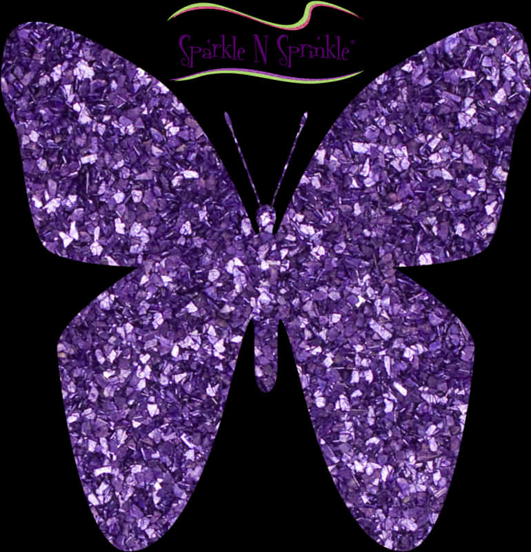 Purple Glitter Butterfly Graphic