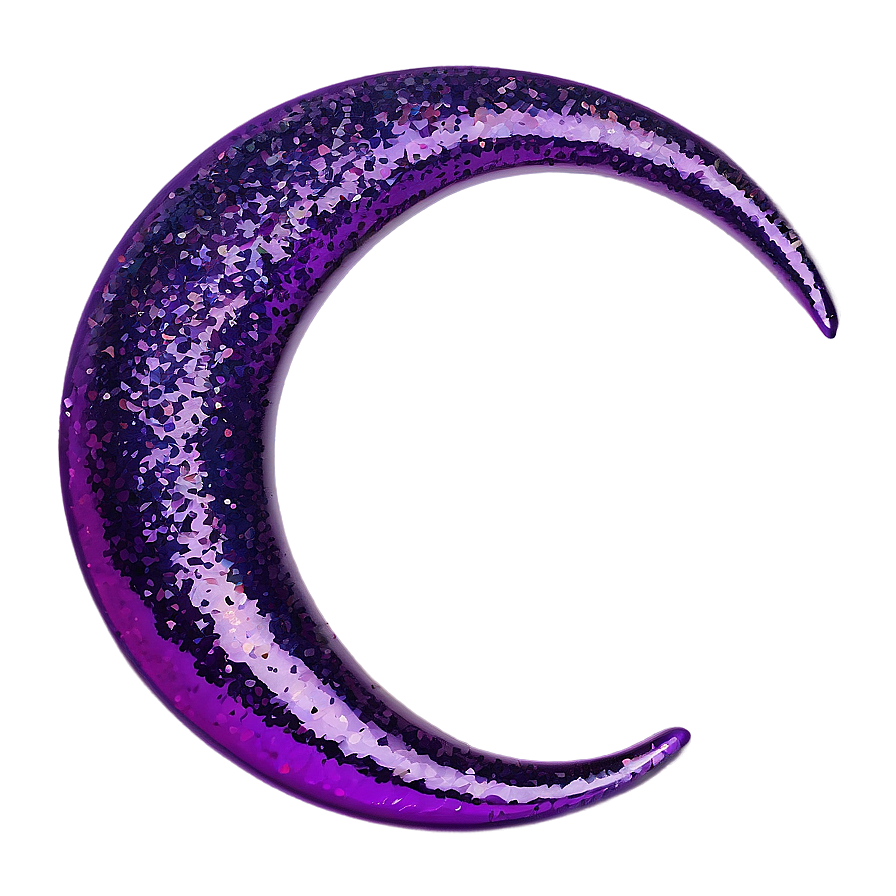 Purple Glitter Crescent Png 46