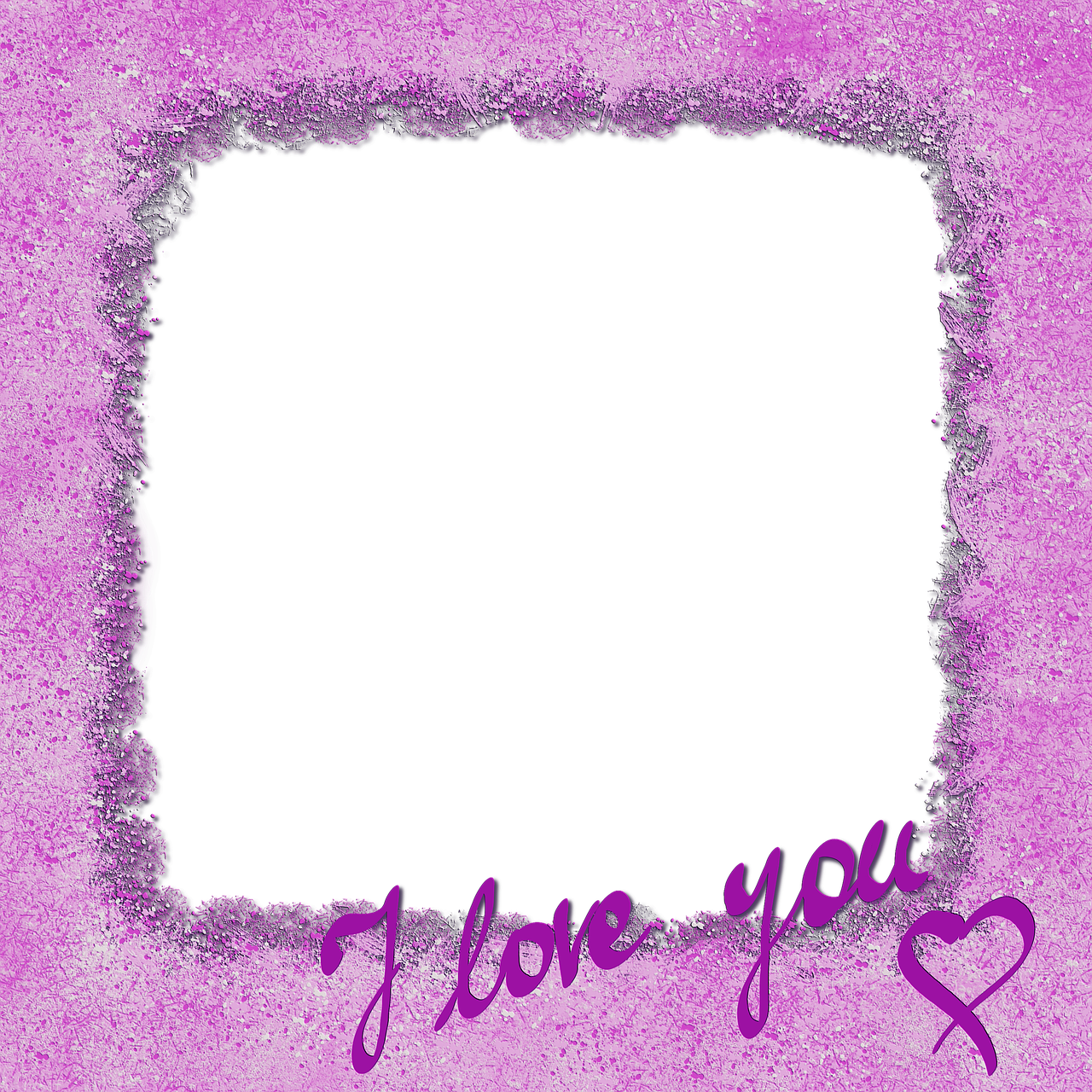 Purple Glitter Love Photo Frame