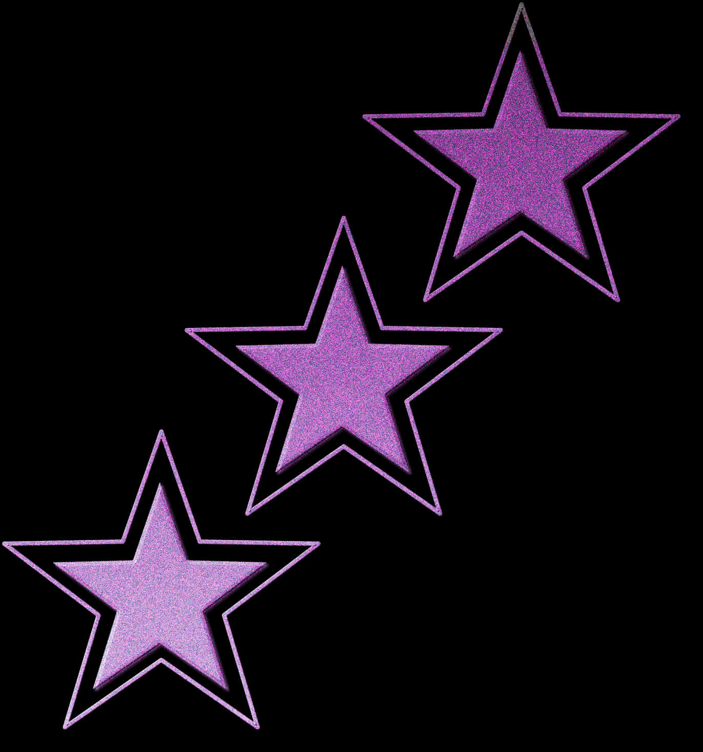 Purple Glitter Stars Black Background