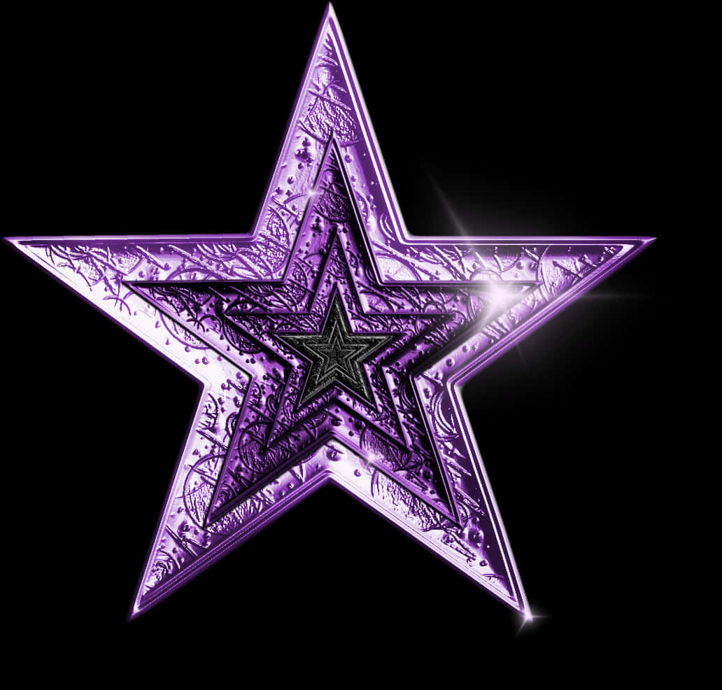 Purple Glittering Star Graphic