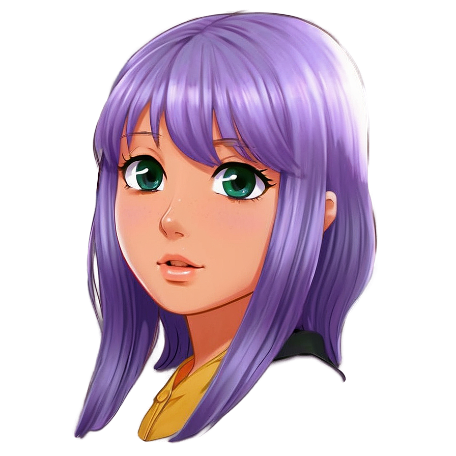 Purple Hair Anime Girl Png Hwc