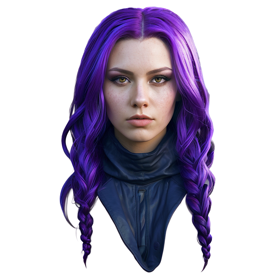 Purple Hair Cyberpunk Hacker Png Ali11