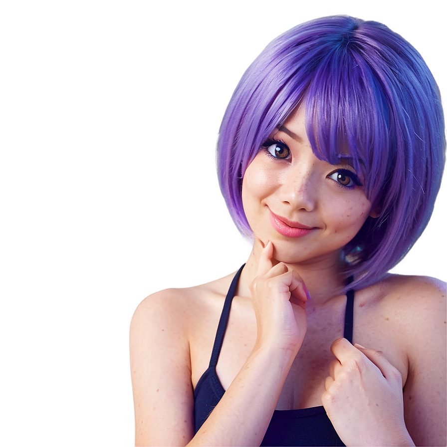 Purple Hair Kawaii Character Png 46