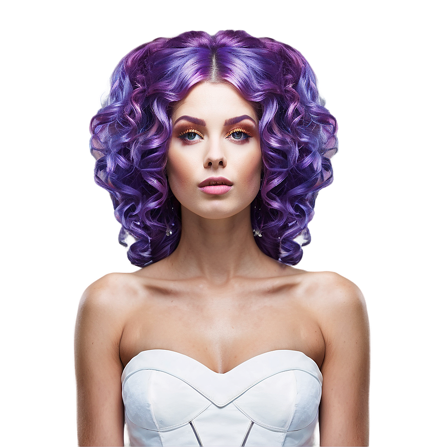 Purple Hair Space Galactic Queen Png Qeh