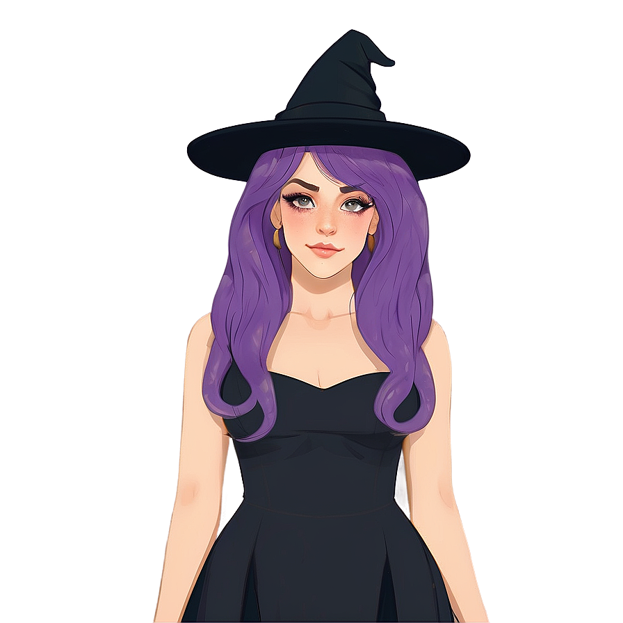 Purple Hair Witch Character Design Png Agr