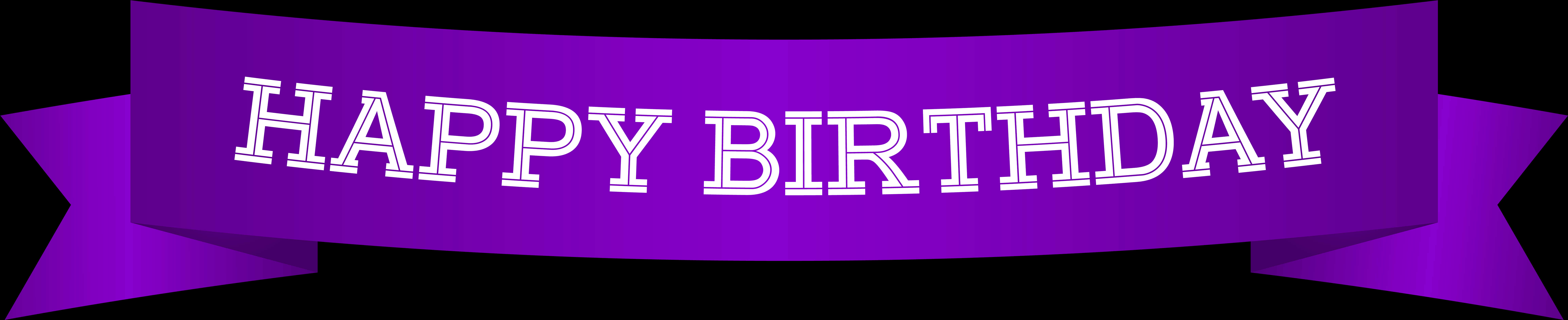 Purple Happy Birthday Banner