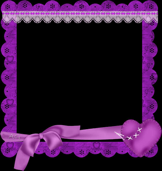 Purple Heart Framewith Bow