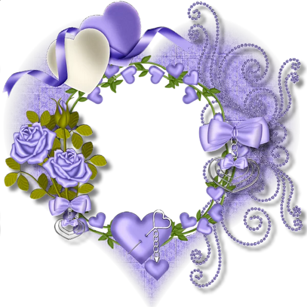 Purple Heart Rose Frame