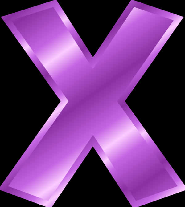 Purple Letter X Illustration