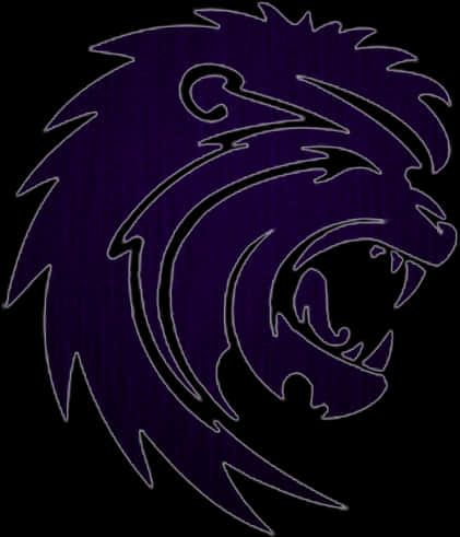 Purple Lion Silhouette Graphic