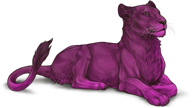 Purple Lioness Illustration