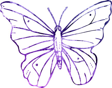 Purple Neon Butterfly Outline