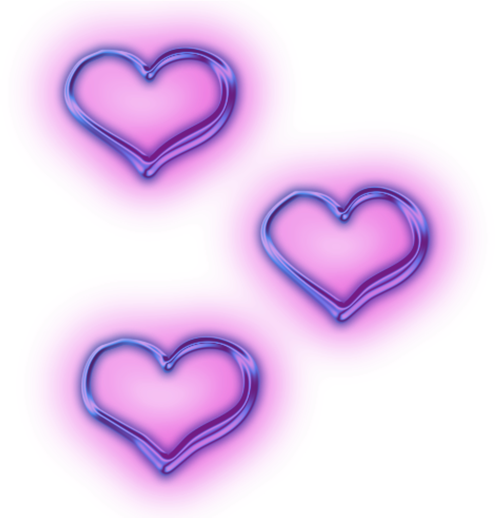 Purple Neon Heart Triptych