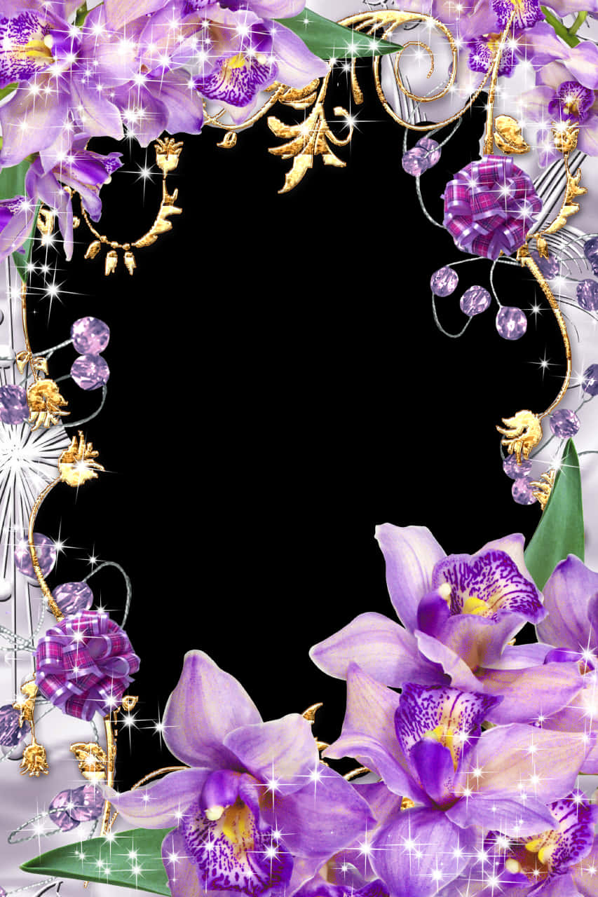 Purple Orchid Glitter Frame