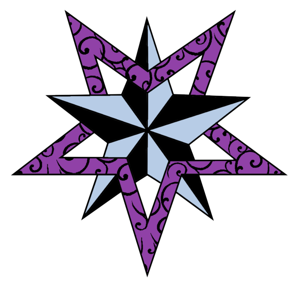 Purple Patterned Star Tattoo Design