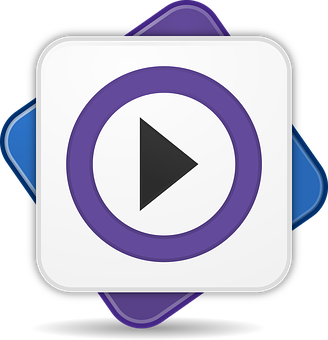 Purple Play Button Icon