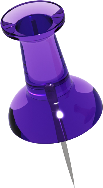 Purple Push Pin3 D Rendering