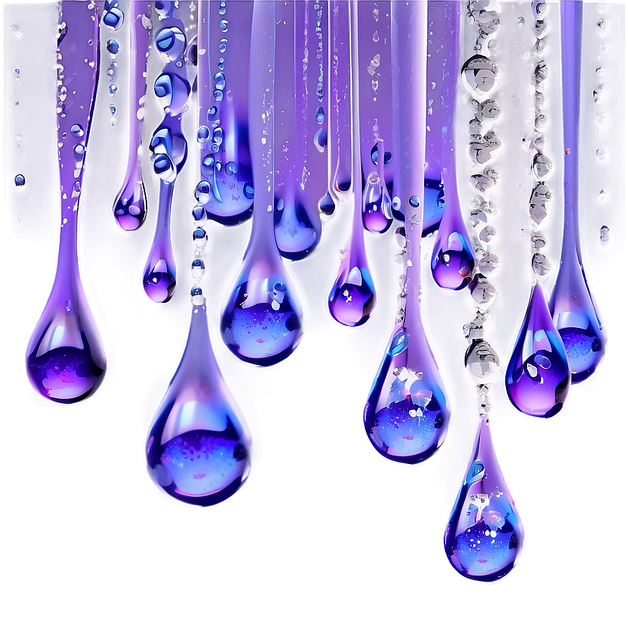 Purple Rain Droplets Effect Png 50