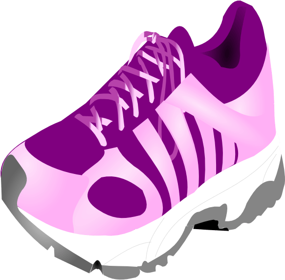 Purple Running Shoe Illustration