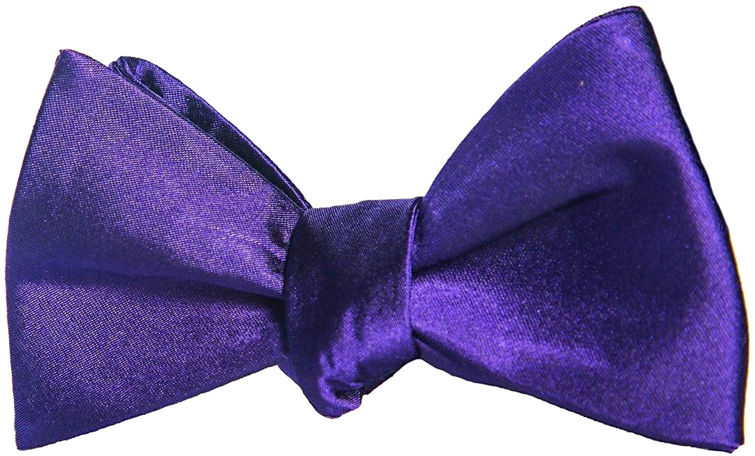 Purple Satin Bow Tie