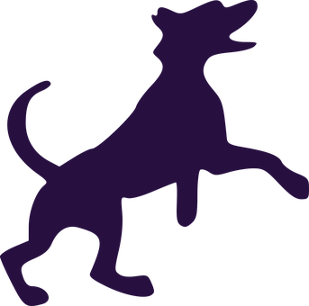 Purple Silhouette Dog Graphic