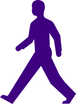 Purple Silhouette Walking Man