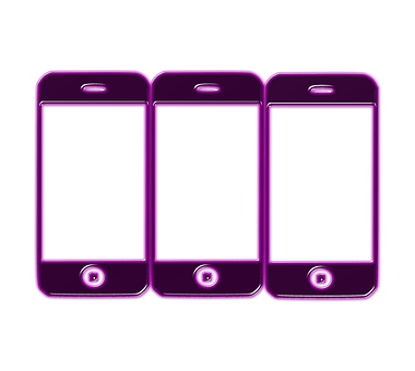 Purple Smartphones Black Background