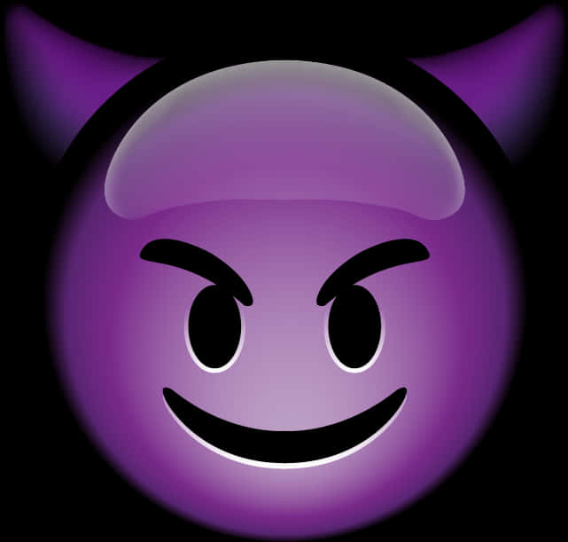 Purple Smiling Emojiwith Devil Horns