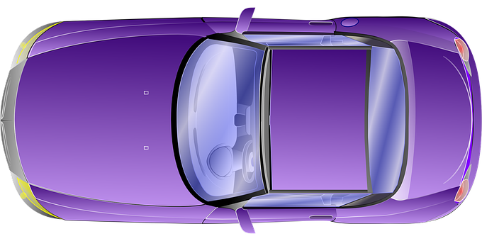 Purple Sports Car Top View