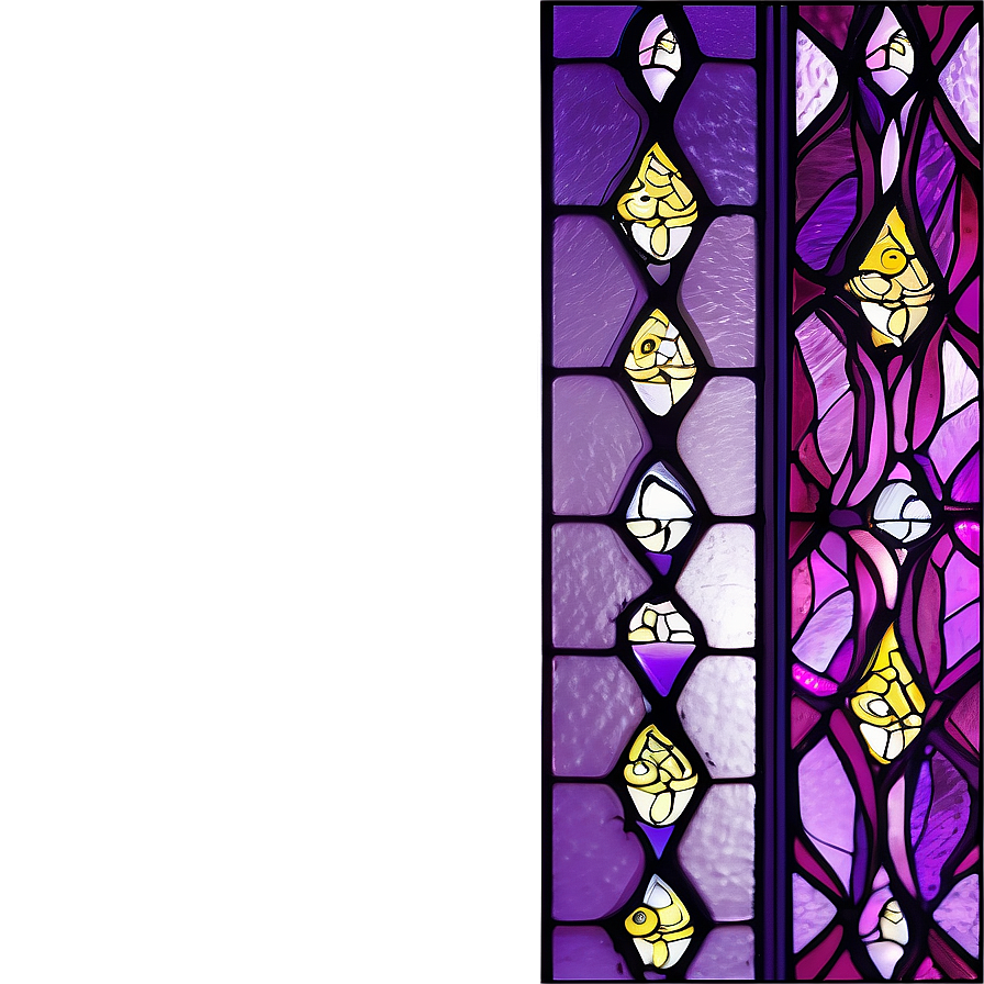 Purple Stained Glass Border Png Nre