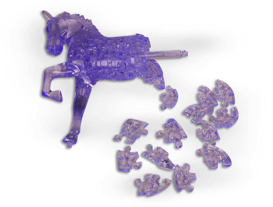 Purple Unicorn Puzzle3 D Render