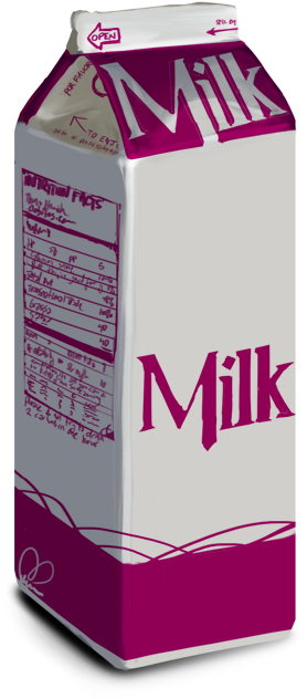 Purple White Milk Carton