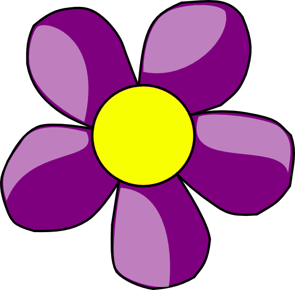 Purple Yellow Cartoon Flower