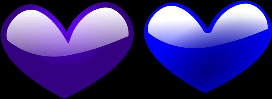 Purpleand Blue3 D Hearts