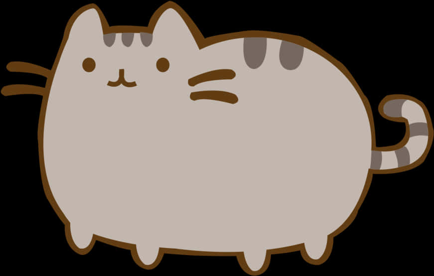 Pusheen Cat Cartoon Illustration