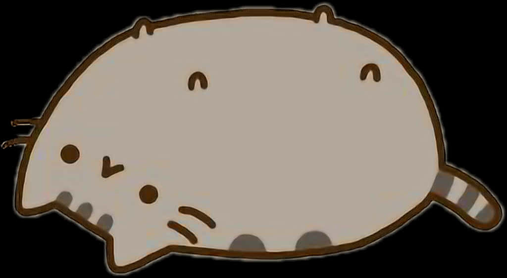 Pusheen_ Cat_ Lying_ Down